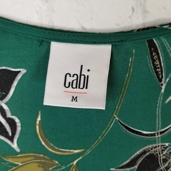 Cabi #3276 • Green Floral Peplum Tank Blouse • Size Medium - Picture 5 of 10